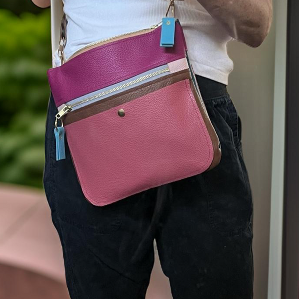 Colorblock Crossbody Bag with Four Pockets