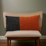 Midcentury Pillow in Orange & Charcoal