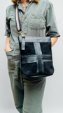 Black Suede & Leather Crossbody