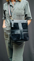 Black Suede & Leather Crossbody