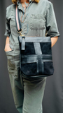 Black Suede & Leather Crossbody