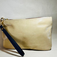 Textile & Leather Zip Pouch