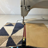Textile & Leather Zip Pouch