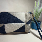Textile & Leather Zip Pouch