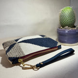 Textile & Leather Zip Pouch