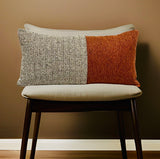 Midcentury Pillow in Rust & Tan Woven Textiles