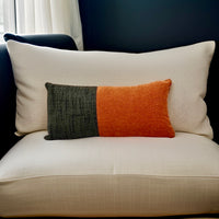 Midcentury Pillow in Orange & Charcoal