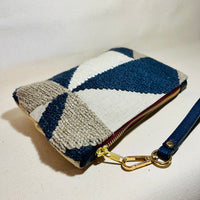 Textile & Leather Zip Pouch