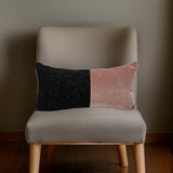 Pink and Charcoal Color-Block Pillow