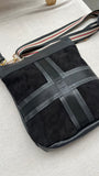 Black Suede & Leather Crossbody