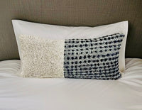 Indigo and Gray Color-Block Pillow