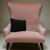 Pink and Charcoal Color-Block Pillow